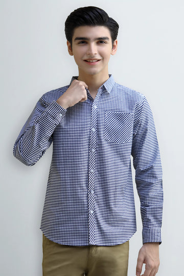 Mini-Check Boys Casual Shirt