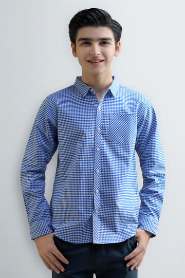 Mini-Check Boys Casual Shirt
