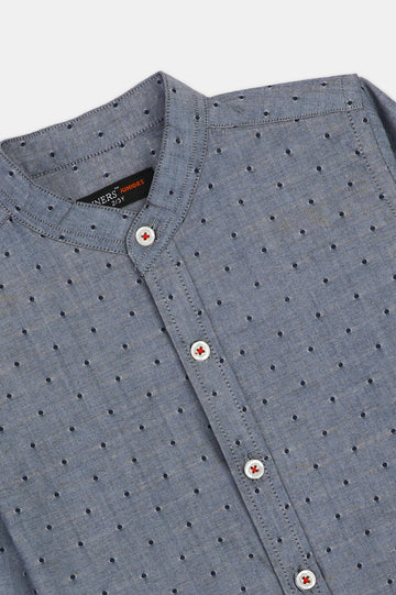 Grey Self Casual Shirt