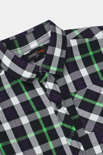 Indigo Check Casual Shirt