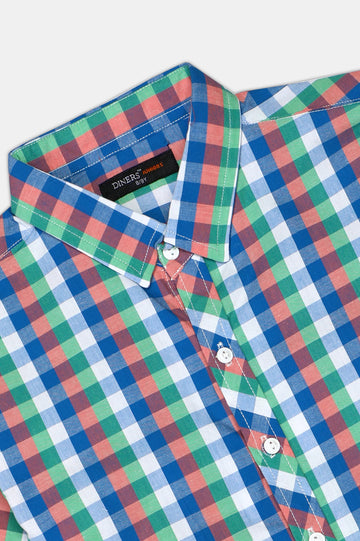 Multicolor Gingham Check Casual Shirt