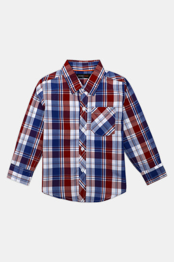 Navy Blue Check Casual Shirt