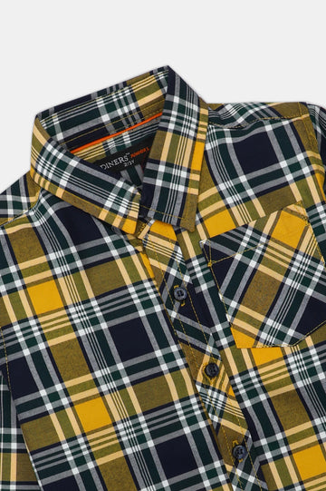 Yellow Glen Plaid Check Casual Shirt
