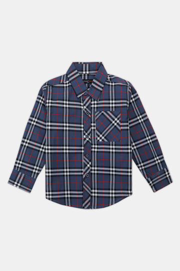 Blue Check Boys Casual Shirt