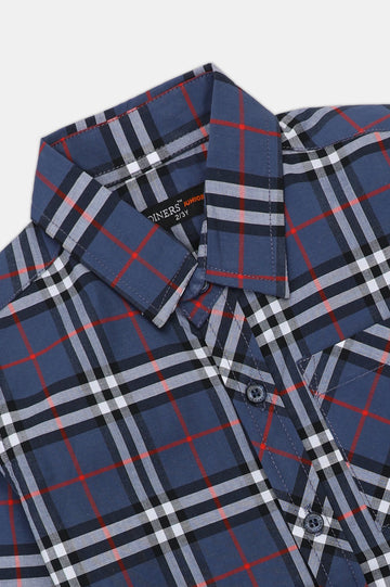 Blue Check Boys Casual Shirt