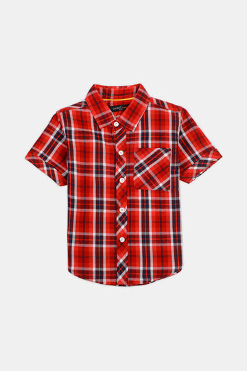 Red Check Boys Casual Shirt