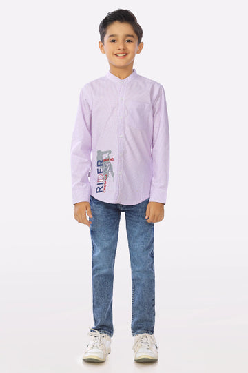 Purple Minicheck Boys Shirt From Diners