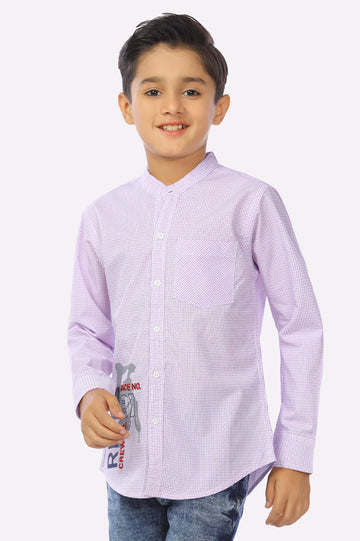 Purple Minicheck Boys Shirt From Diners