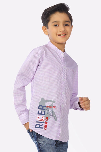 Purple Minicheck Boys Shirt From Diners