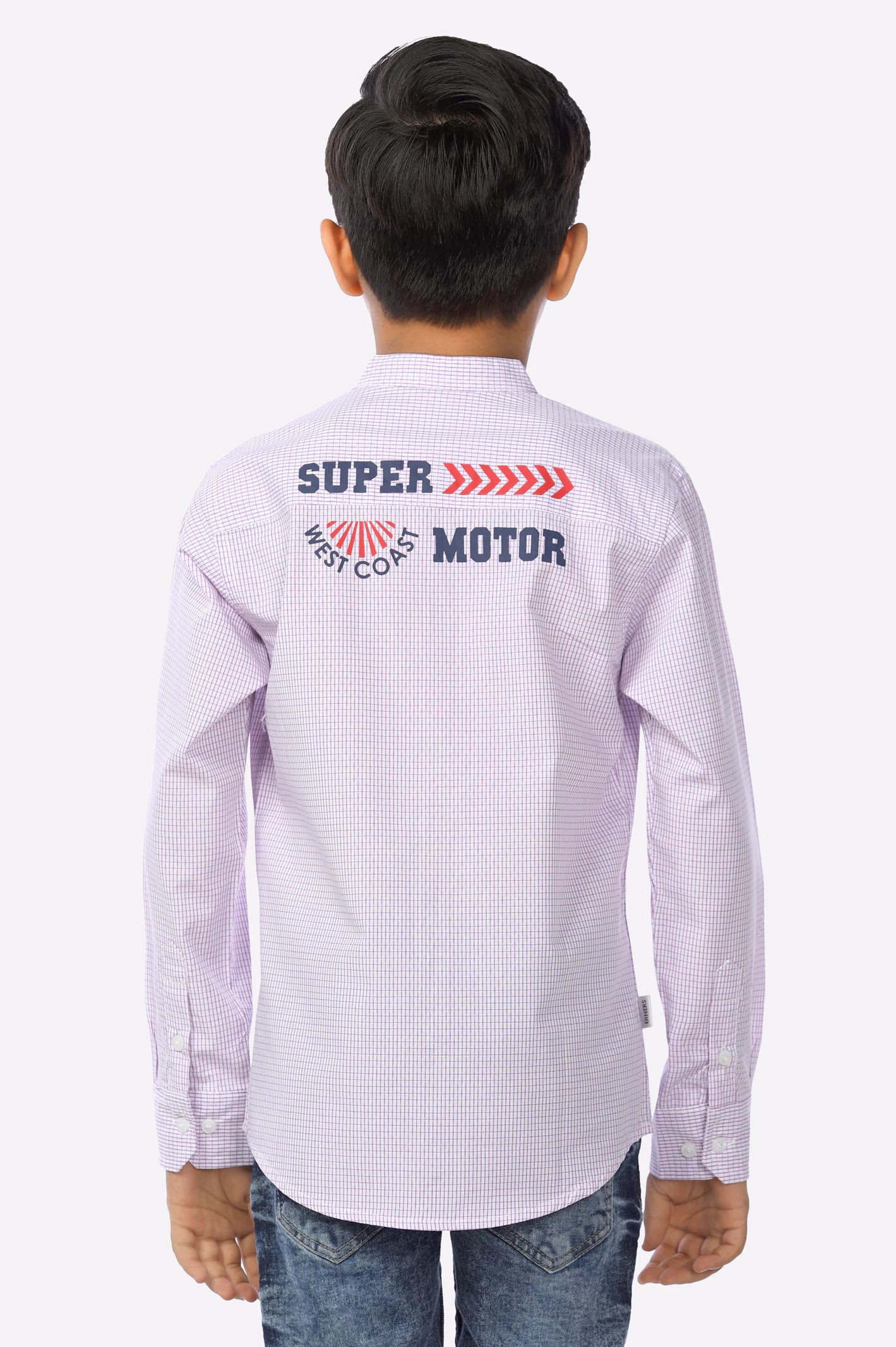 Purple Minicheck Boys Shirt From Diners