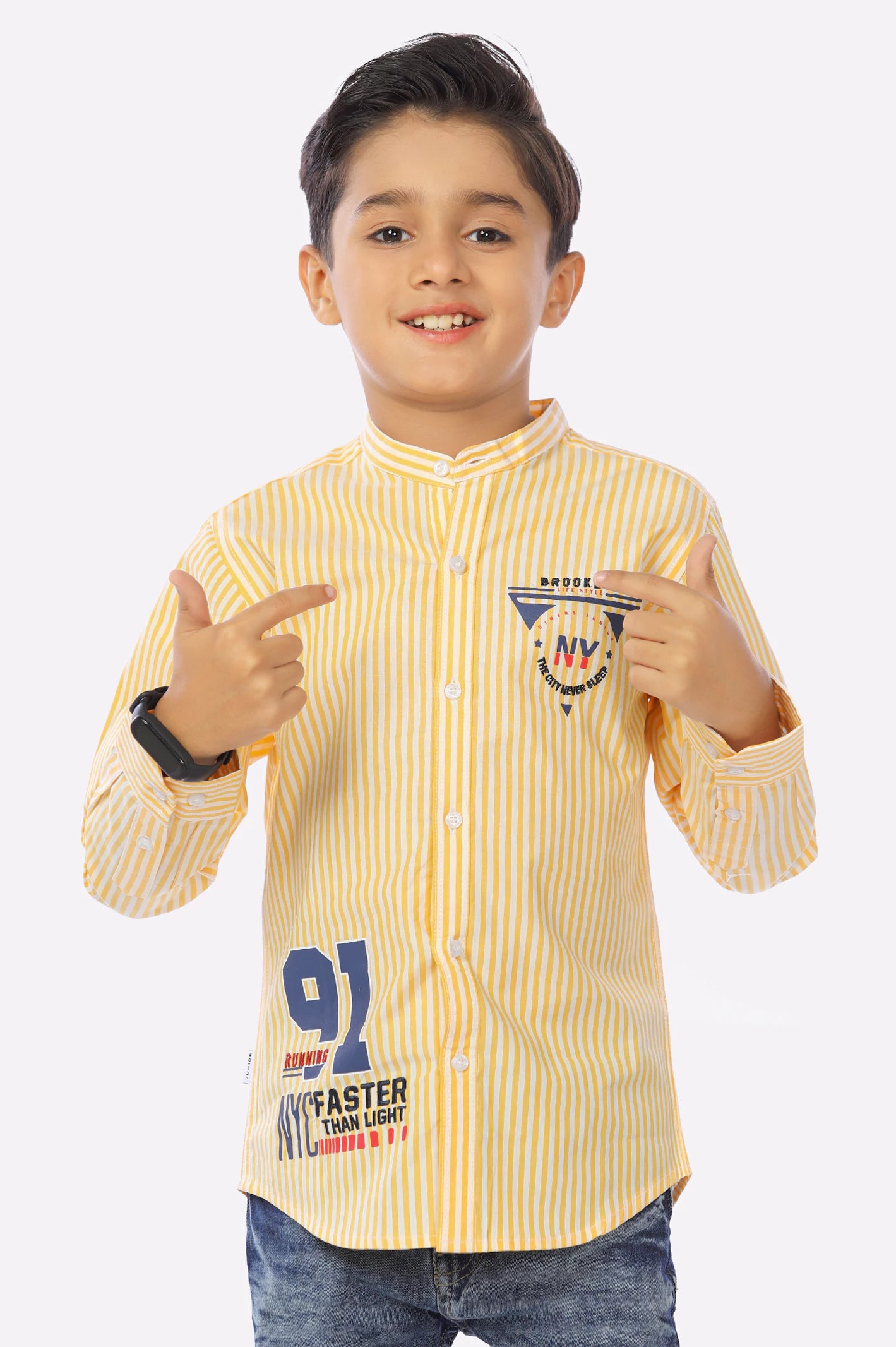 Yellow Bengal Stripe Boys Shirt From Diners