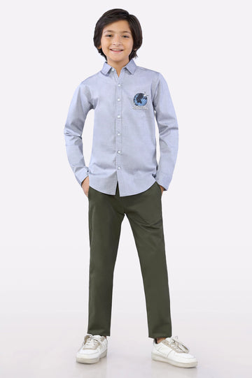 Medium Grey Graphic Printed Casual Shirt