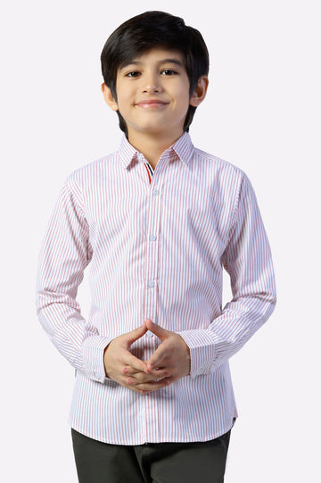 Red Pinstripes Casual Shirt