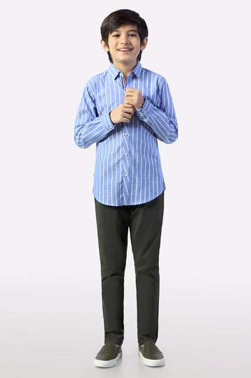 Light Blue Pinstripes Casual Shirt