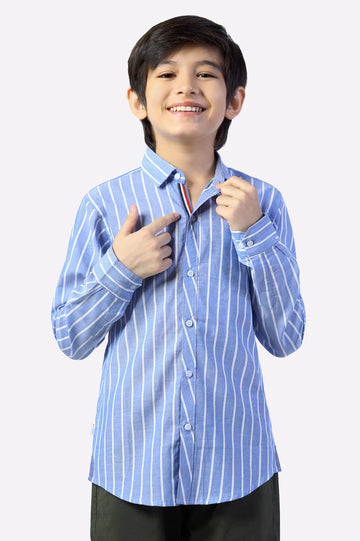 Light Blue Pinstripes Casual Shirt