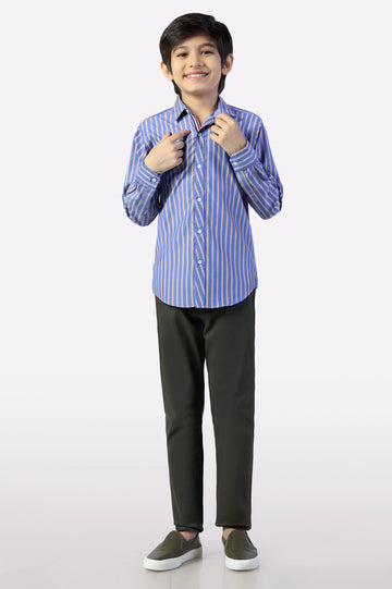 Medium Blue Stripes Casual Shirt