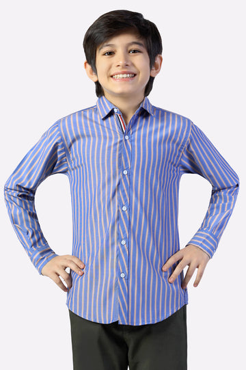 Medium Blue Stripes Casual Shirt