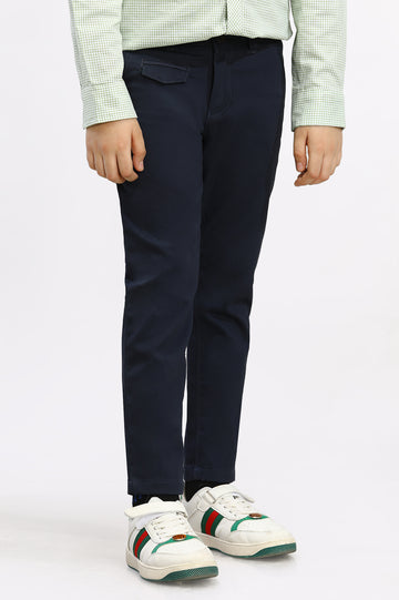 Navy Blue Slim Fit Chino Trouser From Diners
