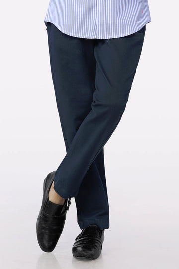 Navy Blue Regular Fit Trouser