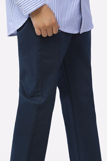 Navy Blue Regular Fit Trouser