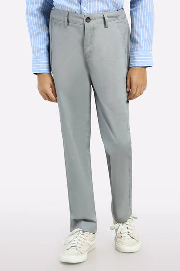 Silver Regular Fit Cotton Chino
