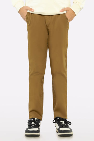Camel Cotton Chino For Boys