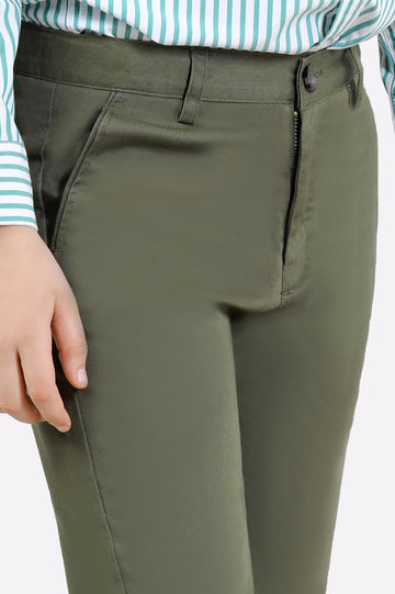Olive Chinos For Boys