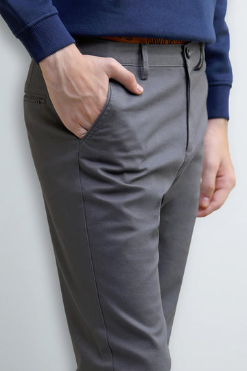 Ash Grey Boys Cotton Chinos