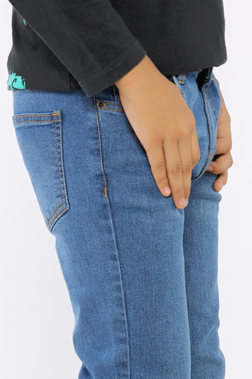 Dark Blue Denim Jeans For Boys
