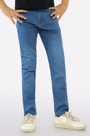 Medium Blue Denim Jeans For Boys