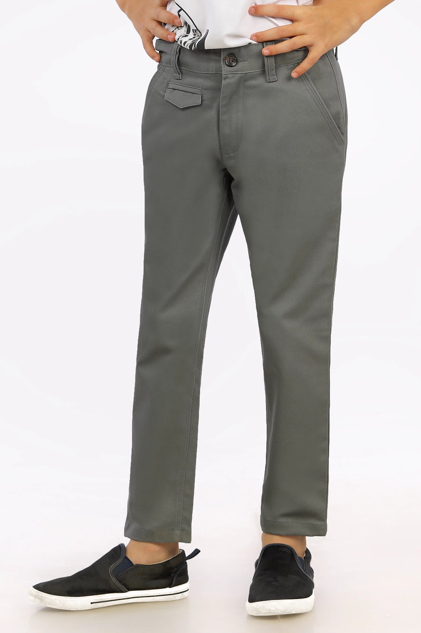 Charcoal Comfort Fit Chino Trouser From Diners