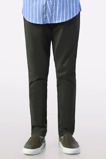 Olive Smart Fit Cotton Chino