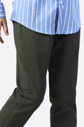 Olive Smart Fit Cotton Chino