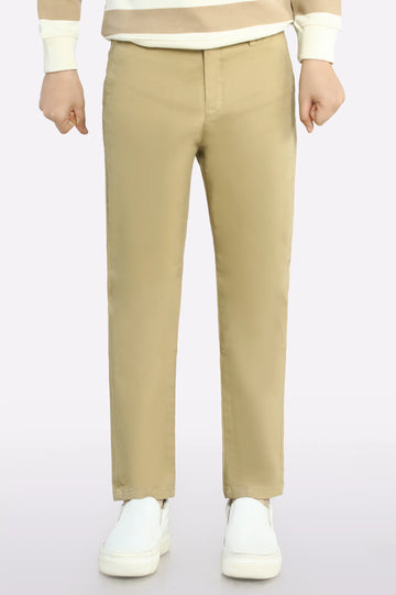 Camel Cotton Chinos For Boys