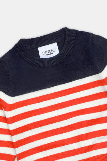 Orange Stripes Boys Sweaters