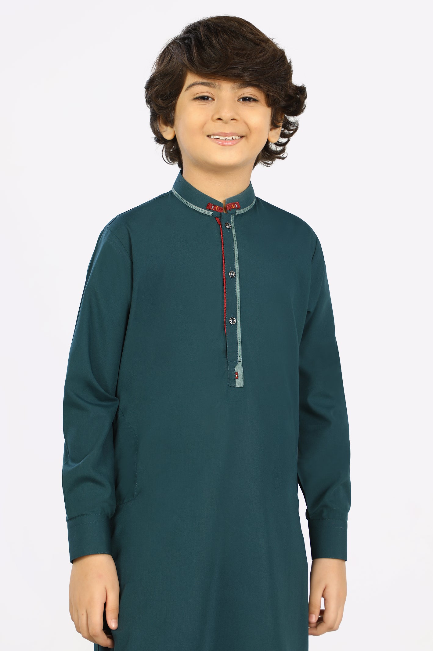 Dark Green Wash & Wear Boys Shalwar Suit From Diners