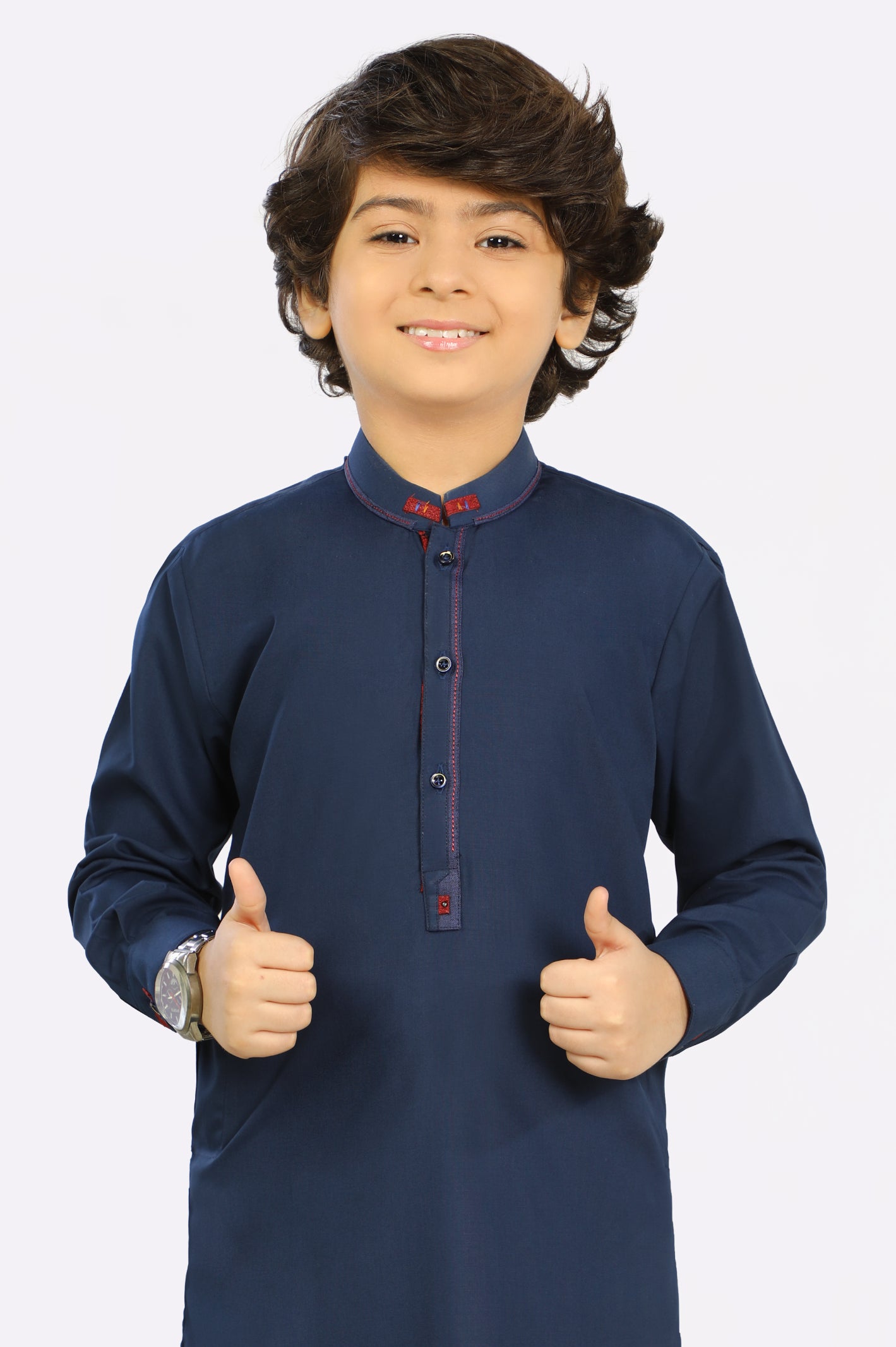 Navy Blue Wash & Wear Boys Shalwar Suit From Diners