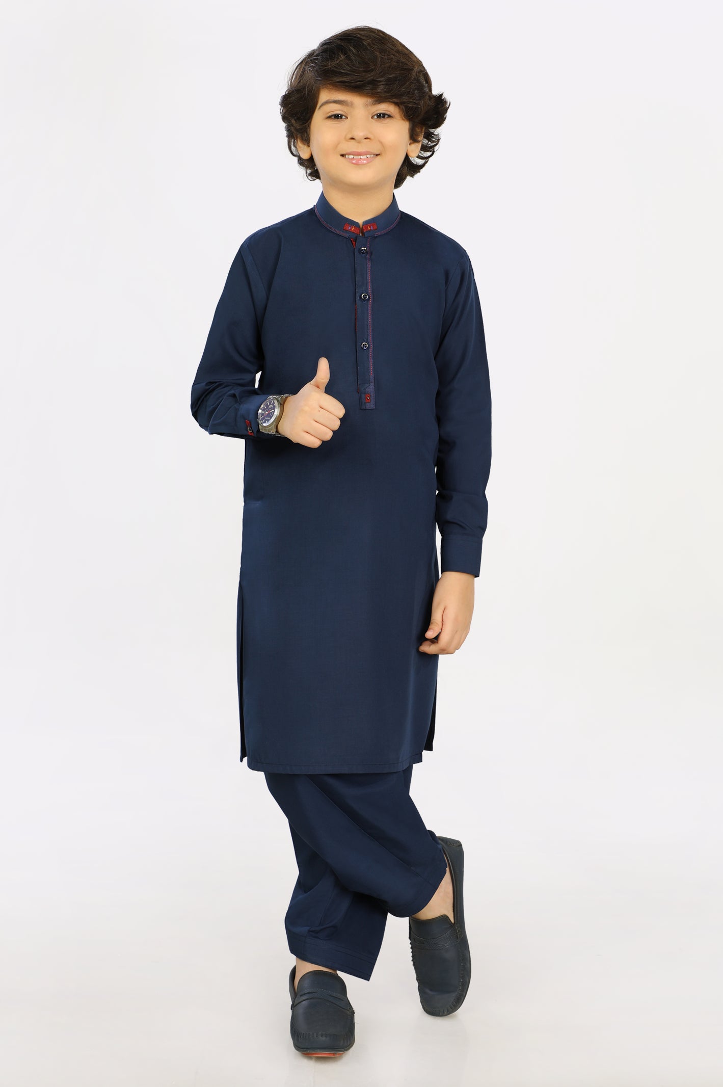 Navy Blue Wash & Wear Boys Shalwar Suit From Diners