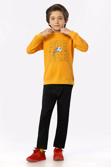 Soccer Embossed Boys Sweatshirt