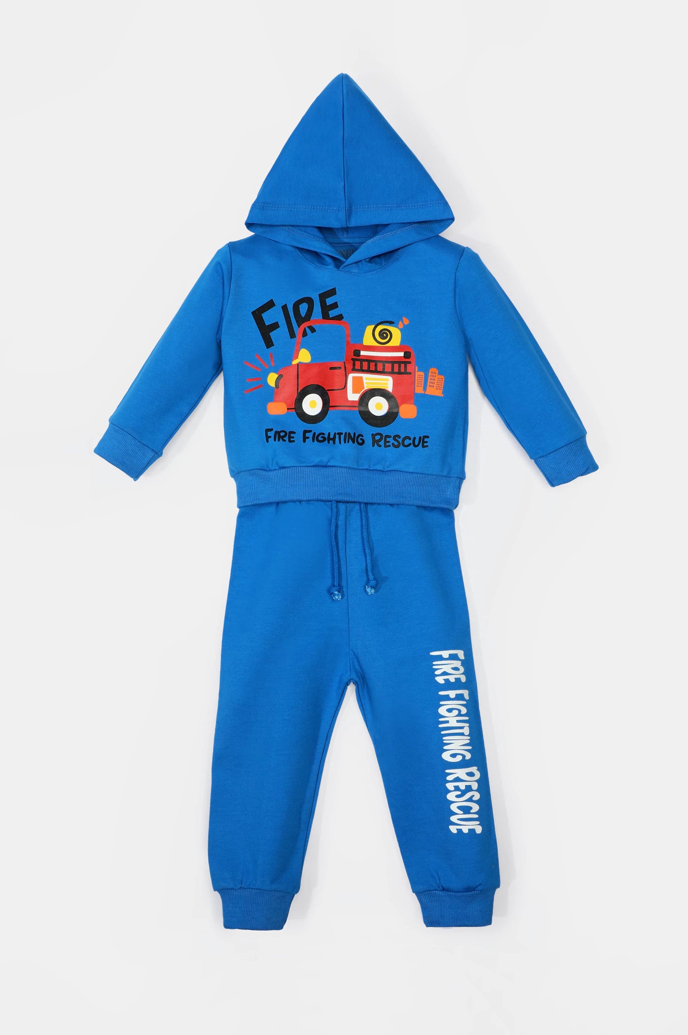 Blue Graphic Printed Boys Hoodie From Diners