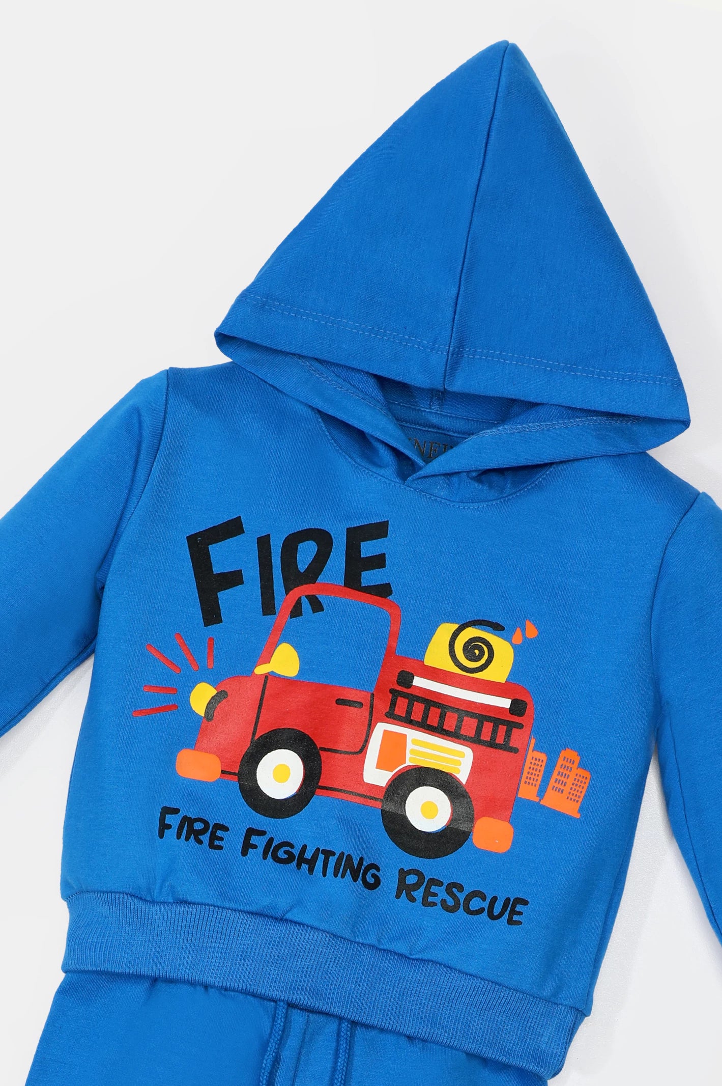 Blue Graphic Printed Boys Hoodie From Diners