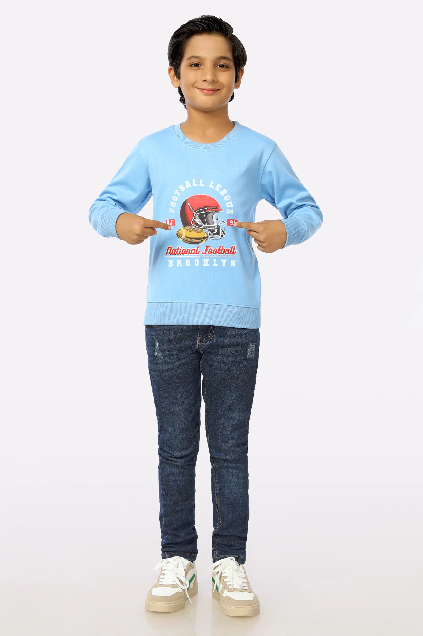 Blue Graphic Printed Boys Sweatshirt From Diners