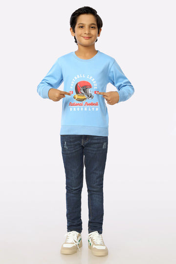 Blue Graphic Printed Boys Sweatshirt From Diners