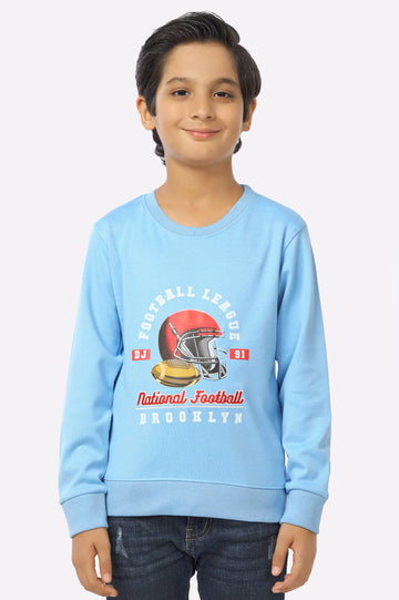Blue Graphic Printed Boys Sweatshirt From Diners