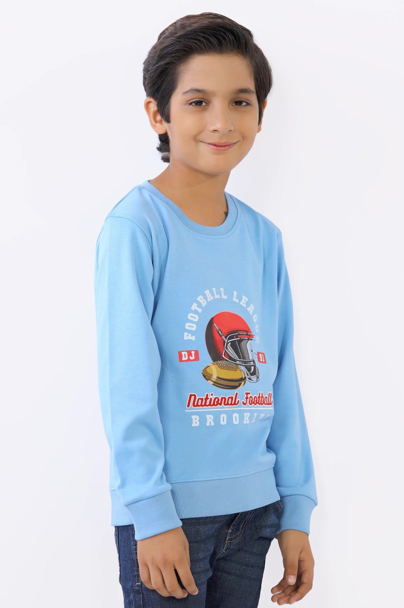 Blue Graphic Printed Boys Sweatshirt From Diners