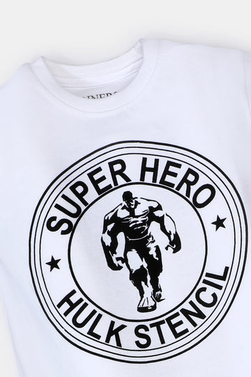 White Hulk Printed Boys Combo