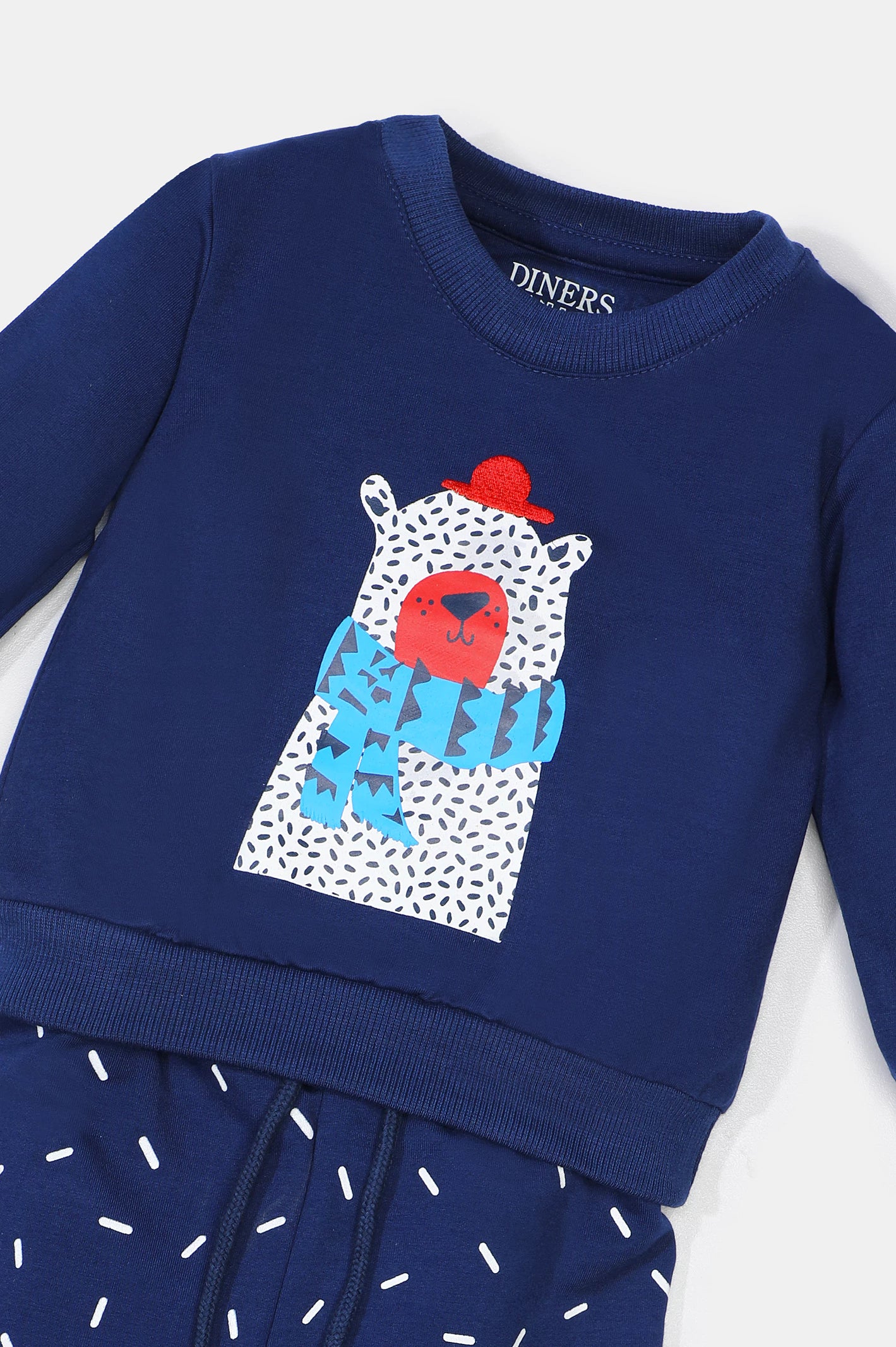 Blue Graphic Printed Boys Combos From Diners