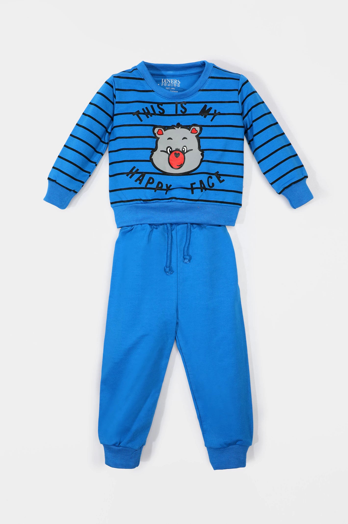 Blue Graphic Printed Boys Combos From Diners