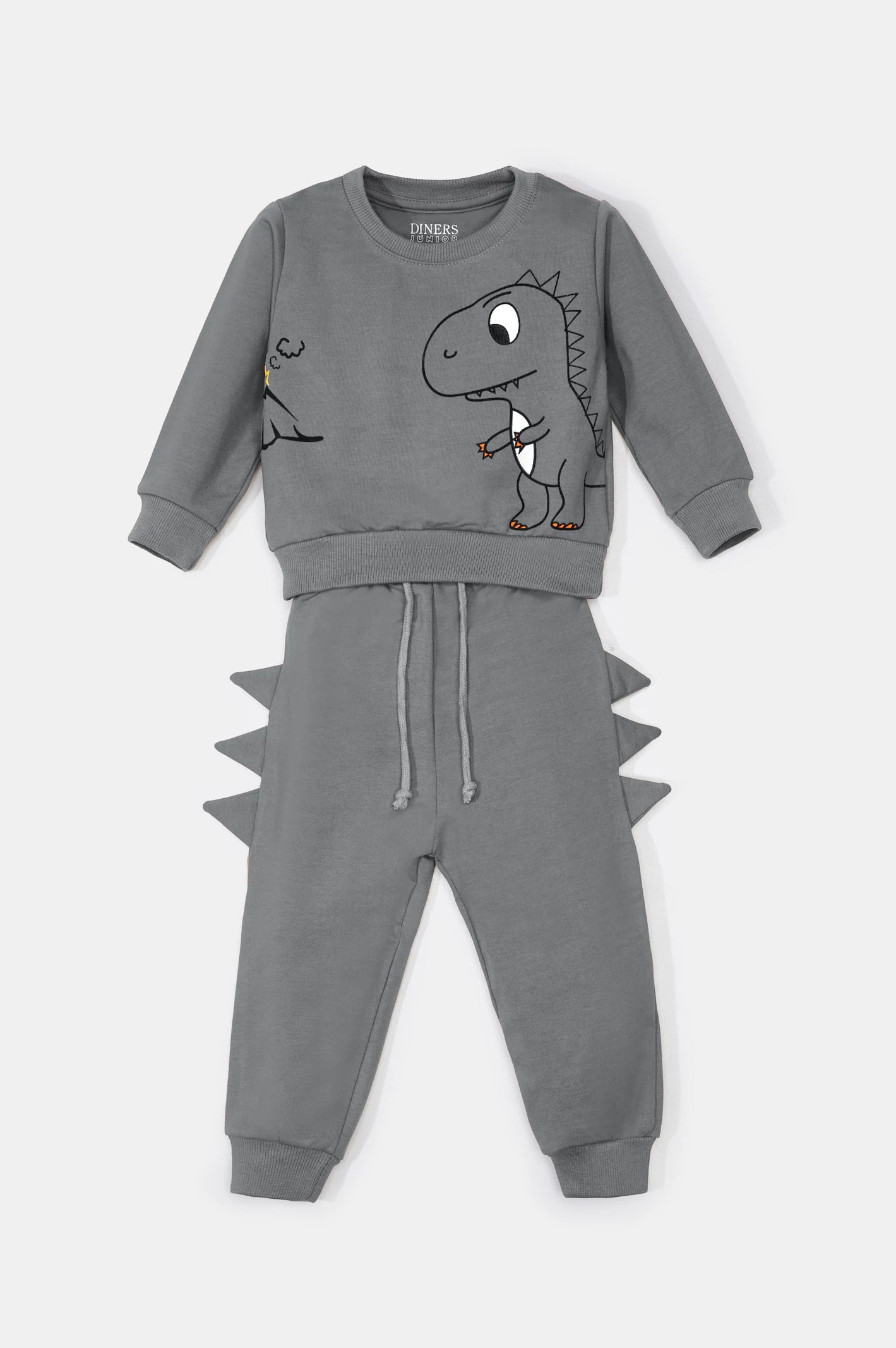 Grey Graphic Printed Boys Combos From Diners