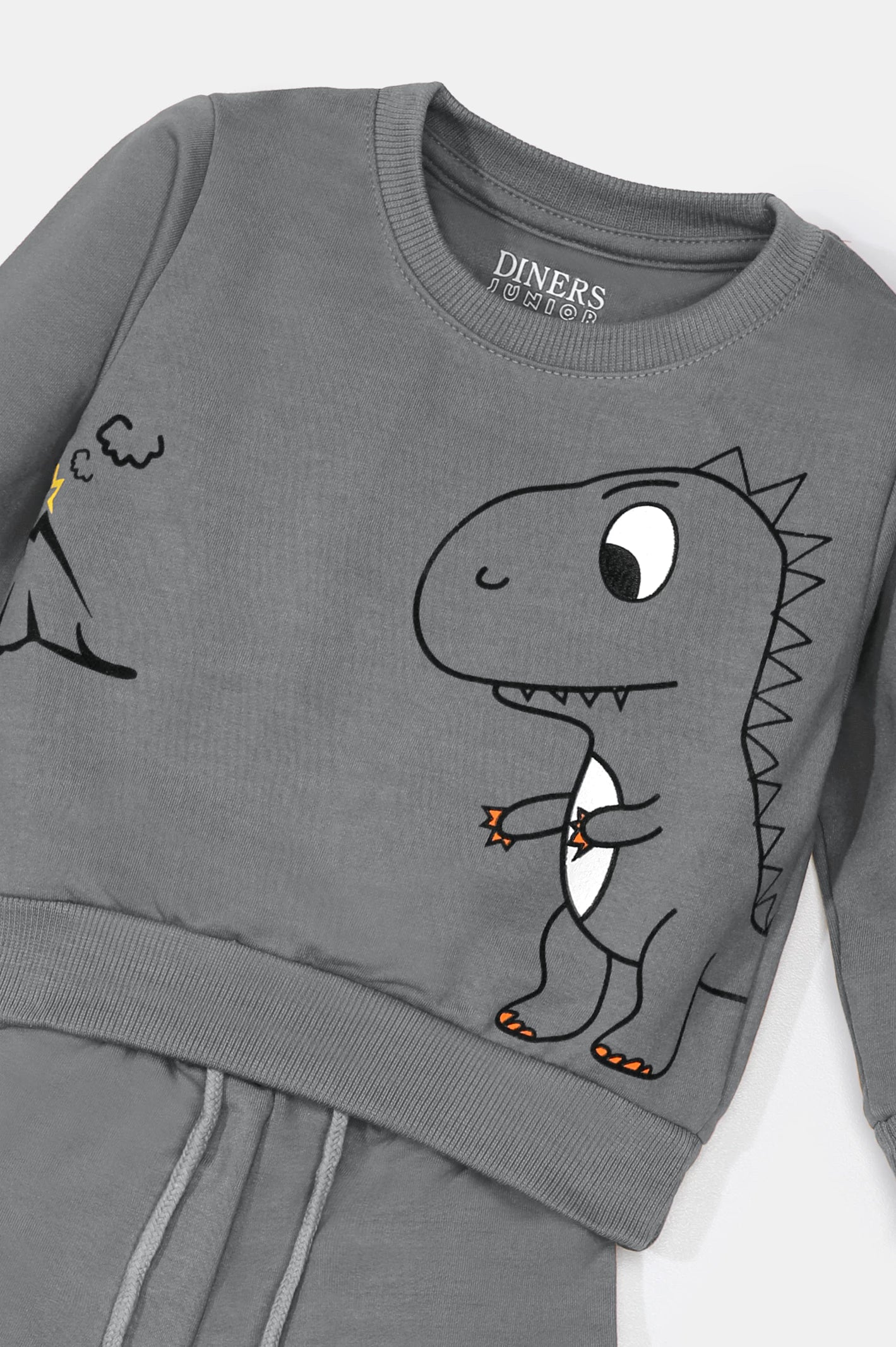 Grey Graphic Printed Boys Combos From Diners